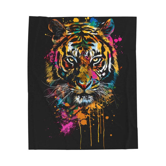Vibrant Tiger Plush Blanket