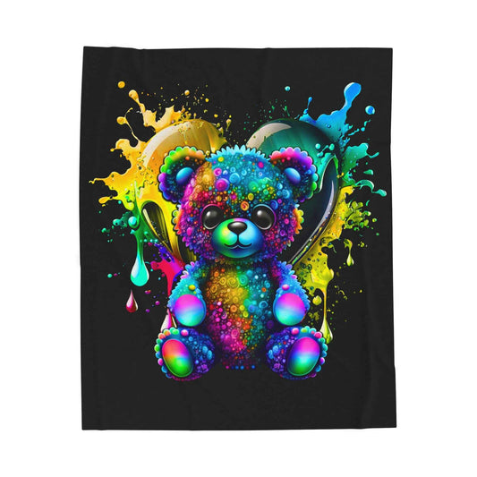 Colorful Bear Plush Blanket