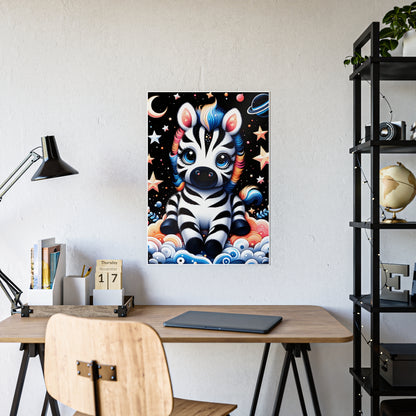 Cute Zebra Poster - Whimsical Gloss Wall Art - VYBE Shop