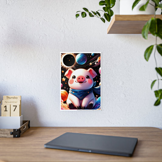 Cute Pig Galaxy Poster - Stunning Animal Wall Art for Unique Decor - VYBE Shop