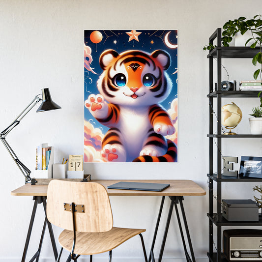 Cute Tiger Poster - Colorful Wall Art for Your Home - VYBE Shop