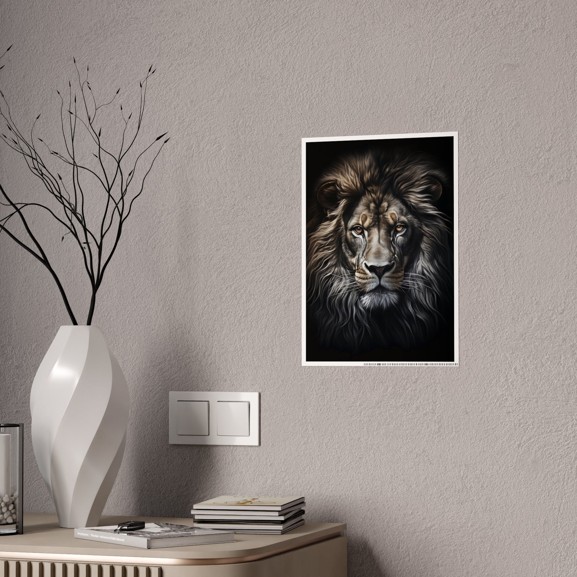 Lion Majestic Lion Wall Art, Animal Gloss Poster, Home Decor Gift for Wildlife Lovers, Office Wall Hanging - VYBE Shop