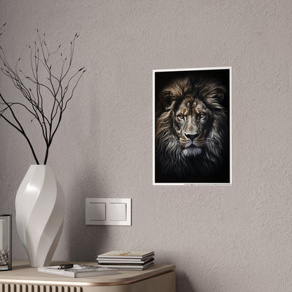 Lion Majestic Lion Wall Art, Animal Gloss Poster, Home Decor Gift for Wildlife Lovers, Office Wall Hanging - VYBE Shop