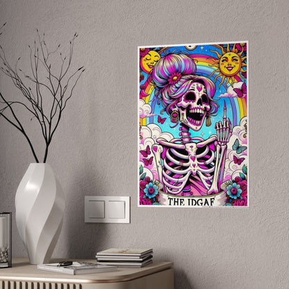 Idgaf Skeleton Wall Poster, Tarot - VYBE Shop