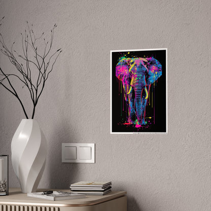 Vibrant Elephant Art Poster for Stunning Glossy Wall Decor - VYBE Shop