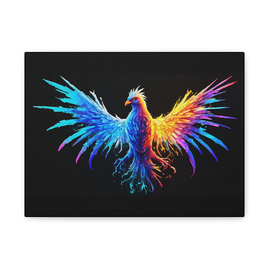 Neon Phoenix Canvas Wall Art | Colorful Home Decor, Inspirational Artwork, Gift for Art Lovers, Unique Wall Hanging - VYBE Shop