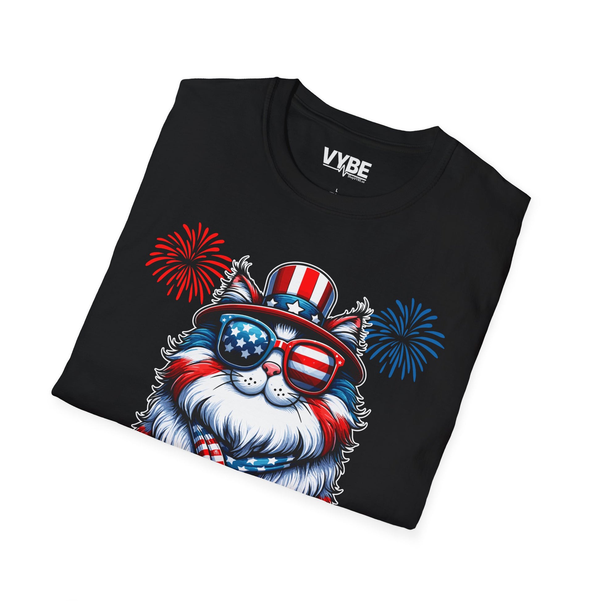 Patriotic 'Merica Cat T-Shirt - VYBE