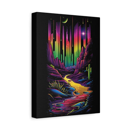 Neon Nature Canvas Art, Wall Decor, Colorful Landscape, Bohemian Home Decor, Gift for Art Lovers, Unique Wall Hanging - VYBE Shop