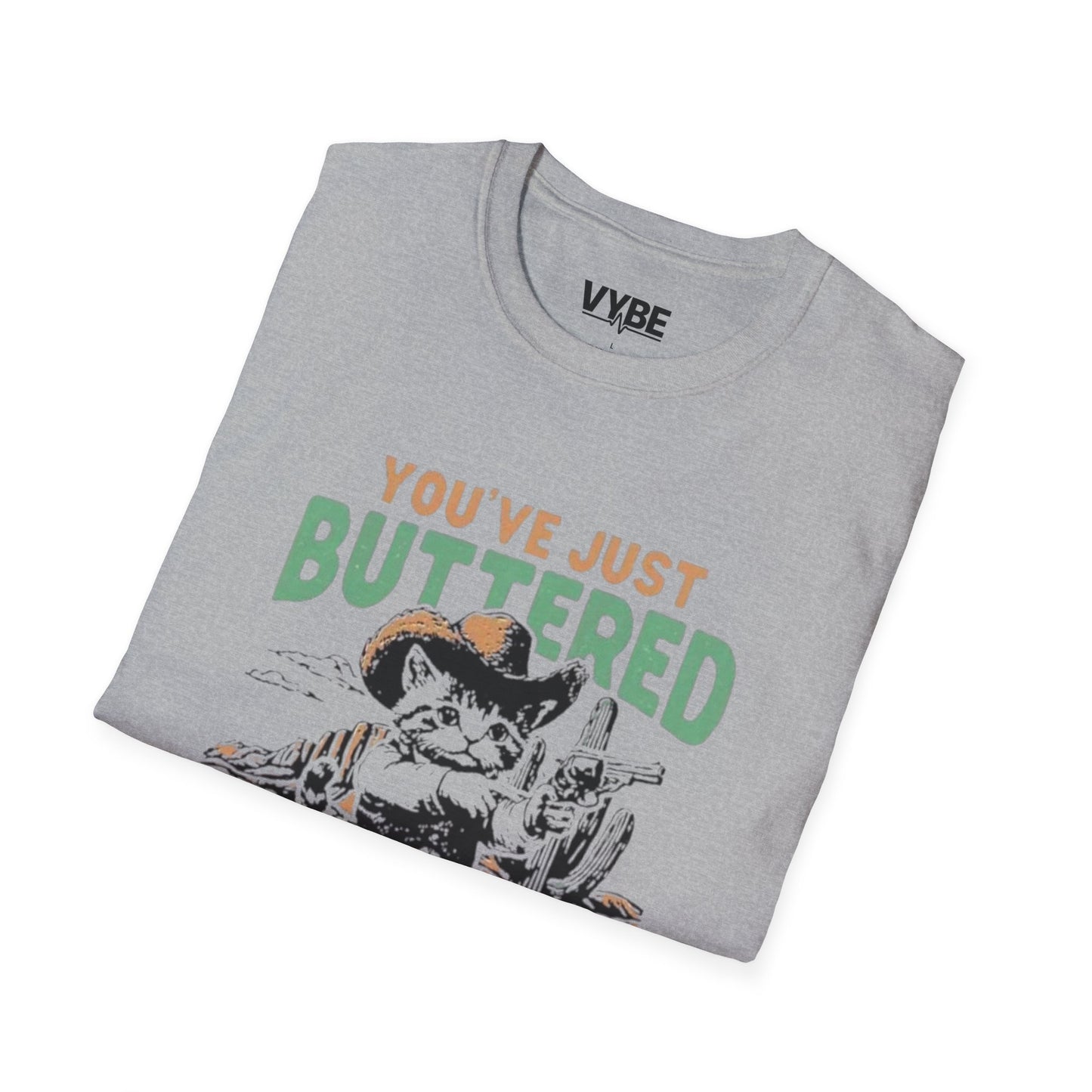 Funny- You've Just Buttered Your Last Biscuit T-shirt, Cute Cowboy Kitten Design - VYBE Shop