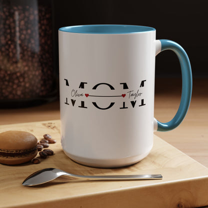 Personalized Mom Coffee Mug, Gift for Mother's Day, Customizable Mug for Mom, Family Coffee Mug, Heartfelt Coffee Cup - VYBE Shop