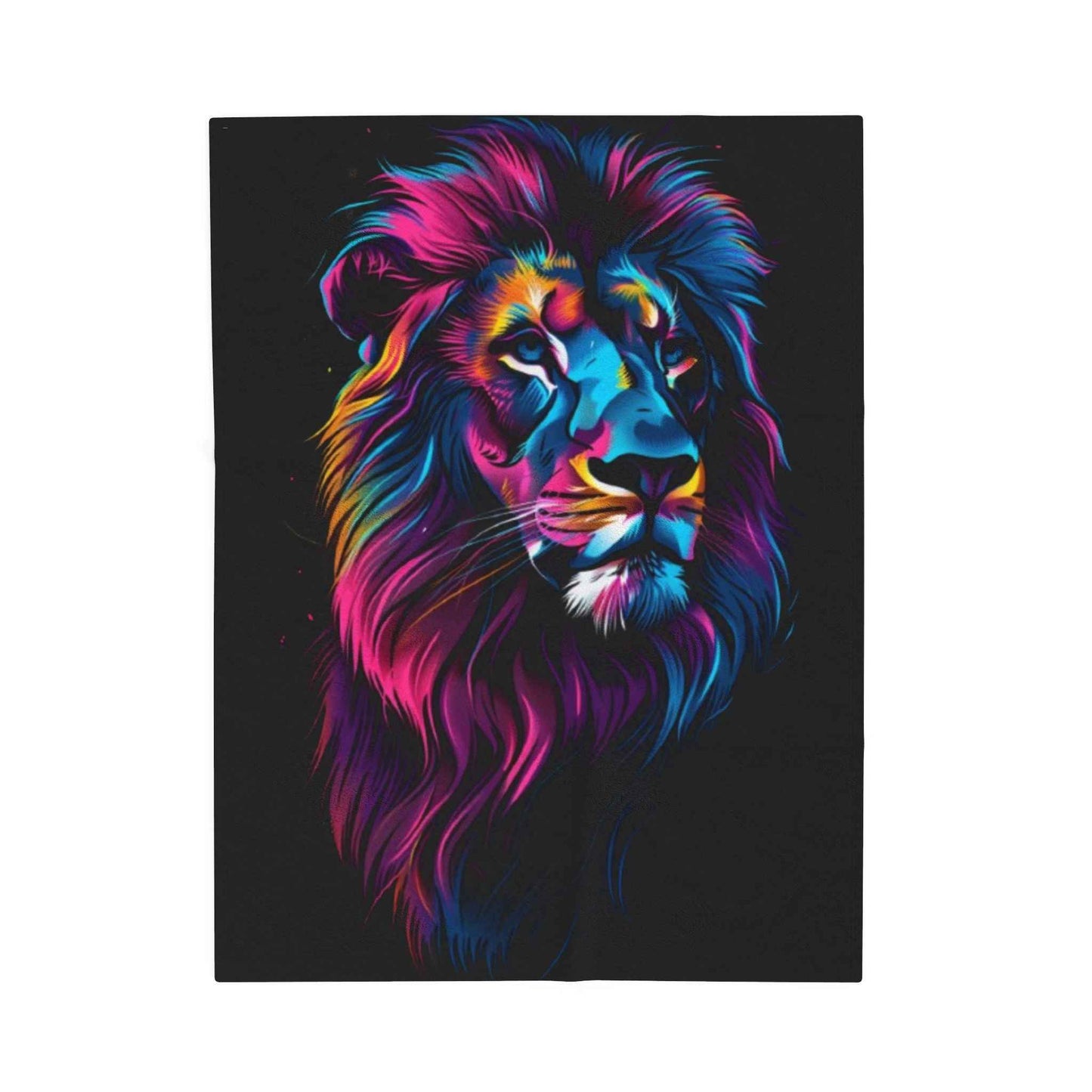 Vibrant Lion Plush Blanket