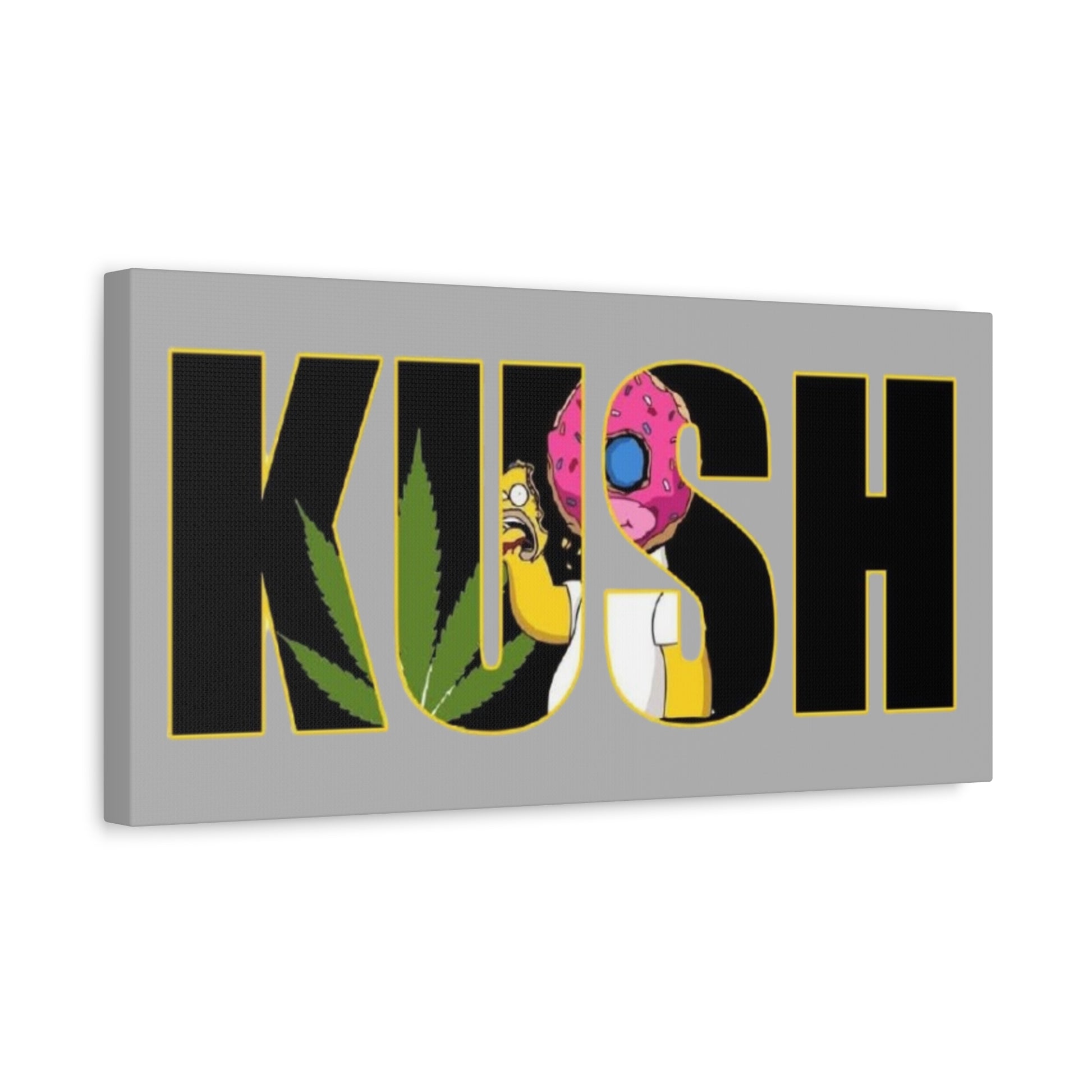 Colorful Cannabis KUSH Wall Art, Stretched Canvas Print, Unique Home Decor, Gift for Smokers, KUSH Design - VYBE Shop