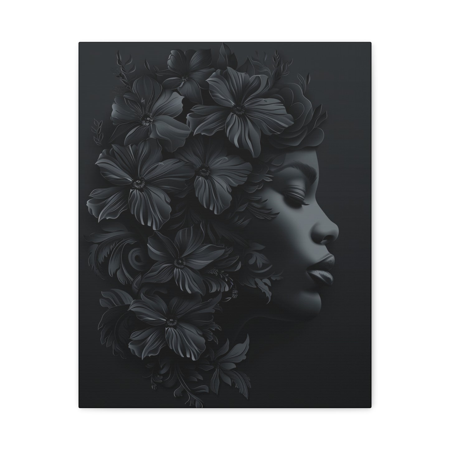 Elegant Floral Canvas Wall Art, Modern Home Decor, Black and White Art, Contemporary Living Room Decor, Gift for Her, Minimalist Art - VYBE Shop