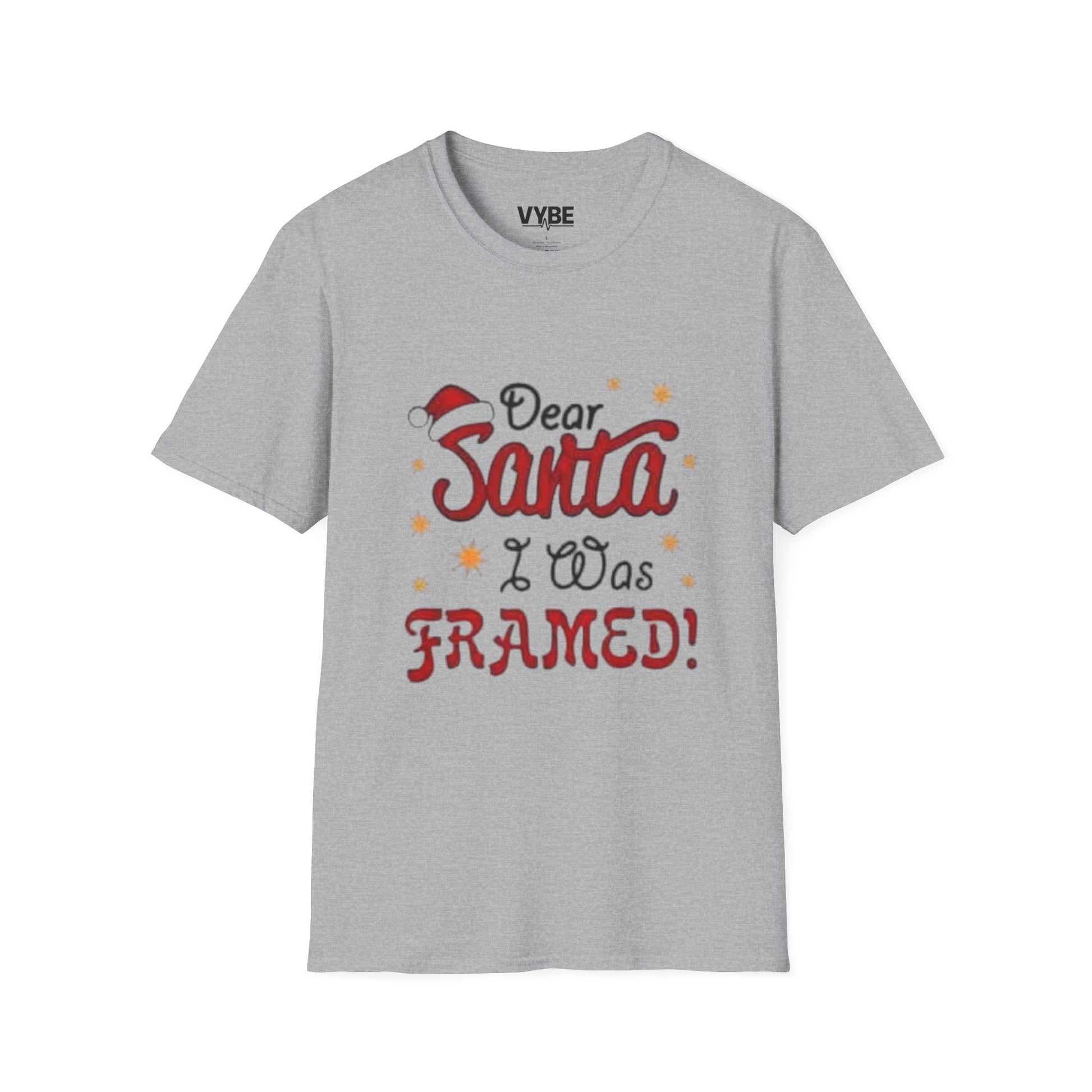 Christmas- Funny Dear Santa Framed Christmas T-Shirt - VYBE Shop