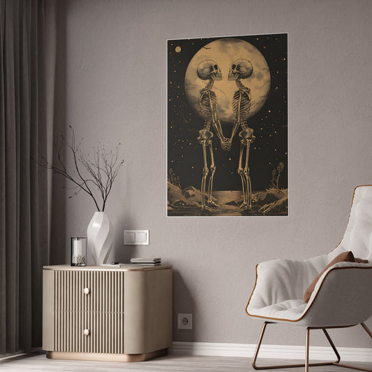 Skeleton Love Art Poster | Unique Gothic Home Decor and Wall Art - VYBE Shop
