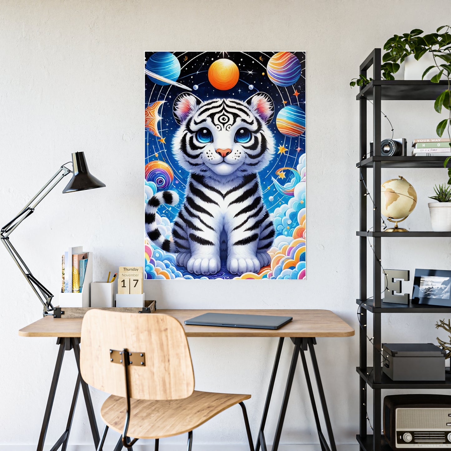 Vibrant Tiger Art - Colorful Animal Gloss Poster - VYBE Shop