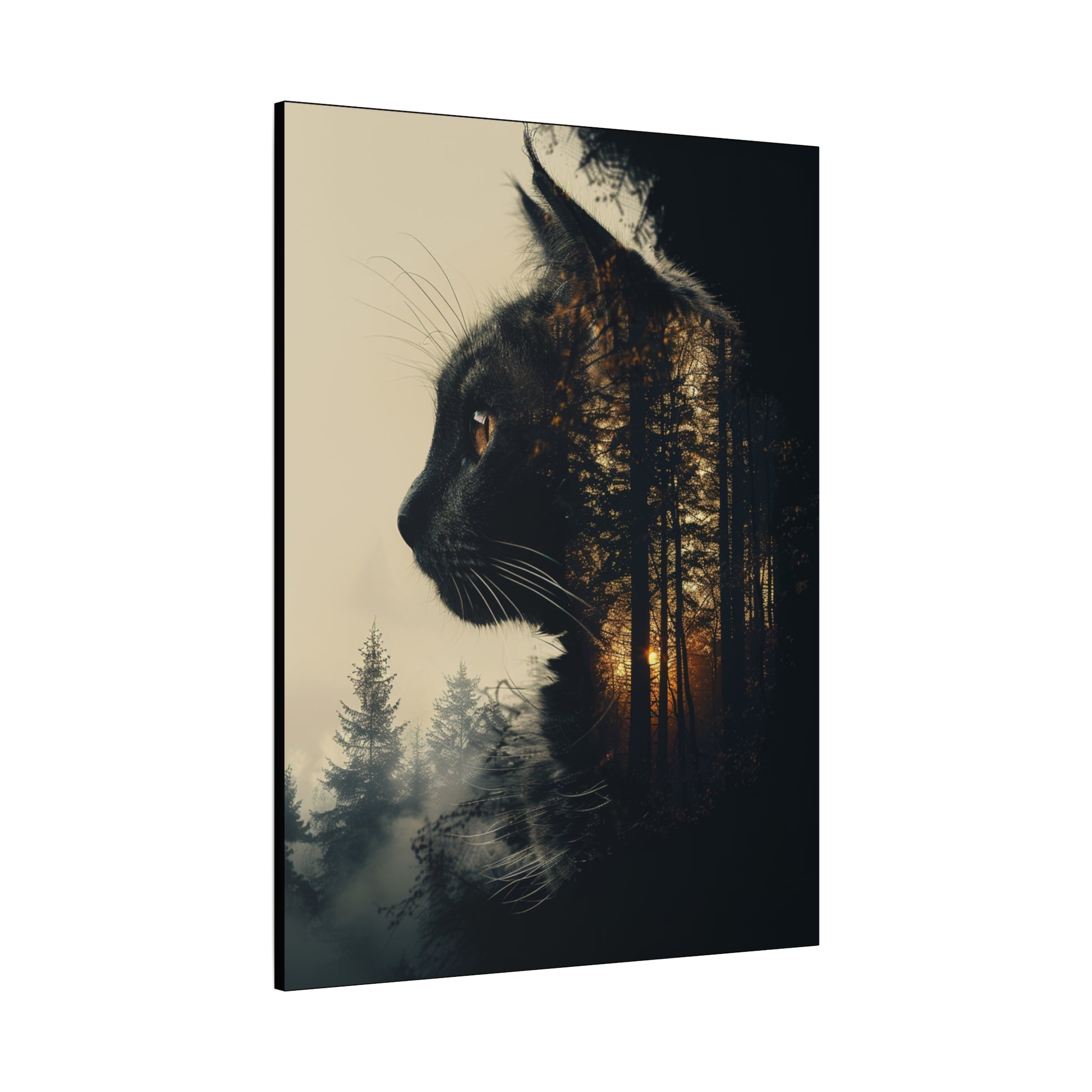 Enchanting Cat Forest Canvas Art Print, Matte Wall Decor for Cat Lovers, Perfect Gift for Home or Office, Pet Lover Decoration, [...] - VYBE Shop