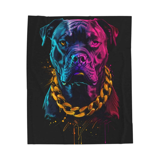 Colorful Dog Art Plush Blanket