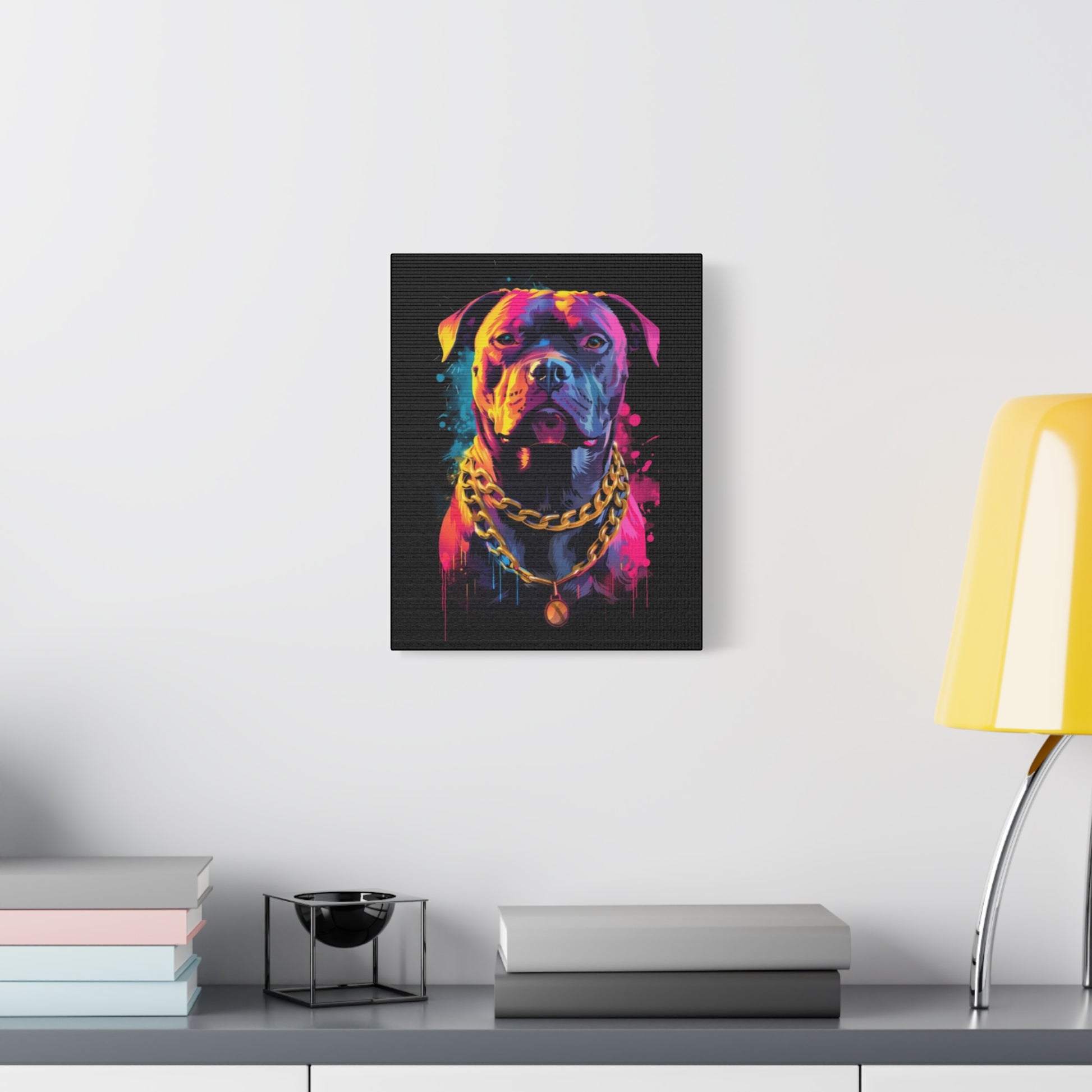 Vibrant Dog Portrait Canvas Art, Dog Lover Gift, Home Decor, Unique Wall Art, Pet Memorial Decoration, Colorful Art Print - VYBE Shop