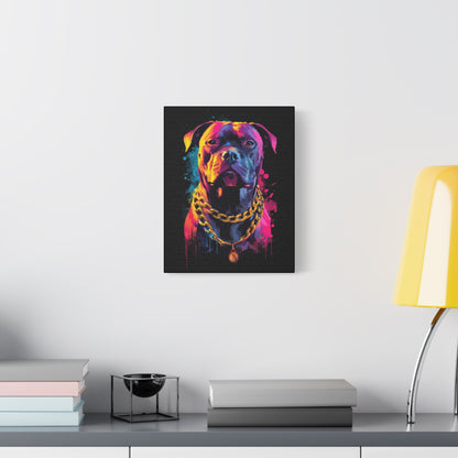 Vibrant Dog Portrait Canvas Art, Dog Lover Gift, Home Decor, Unique Wall Art, Pet Memorial Decoration, Colorful Art Print - VYBE Shop