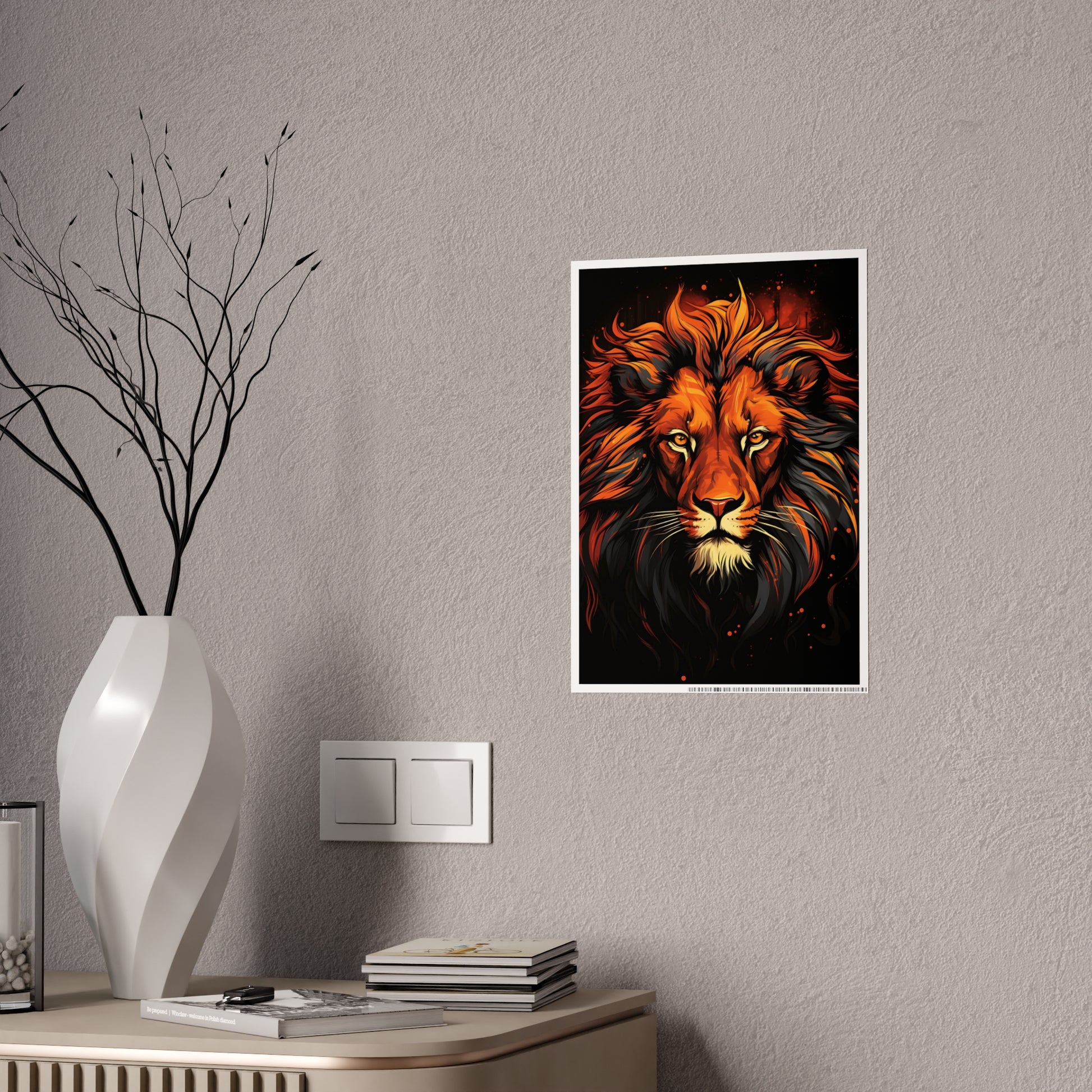 Lion Vibrant Lion Gloss Posters - Gorgeous Lion Wall Art for Stunning Home Decor, Office Design, and Nature Lover Gifts - VYBE Shop