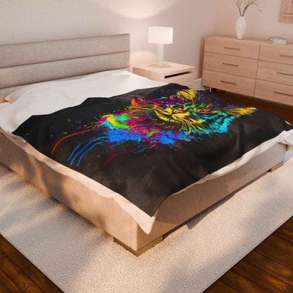 Colorful Cat Plush Blanket