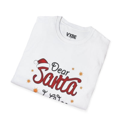 Christmas- Funny Dear Santa Framed Christmas T-Shirt - VYBE Shop