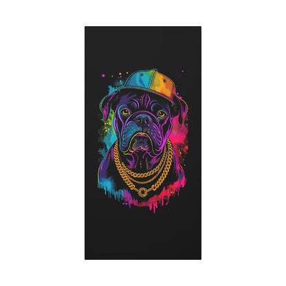 Neon Dog In Chain Matte Canvas, Stretched, 1.25" - VYBE Shop