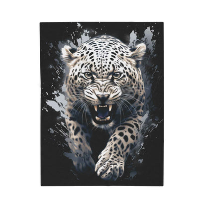 Fierce Leopard Plush Blanket