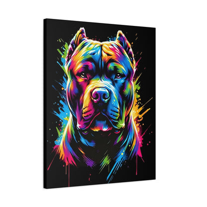Neon Pitbull Canvas Art Print | Pet Lover Wall Decor, Dog Decor, Home Art, Gift for Dog Owners, Vibrant Animal Wall Art - VYBE Shop