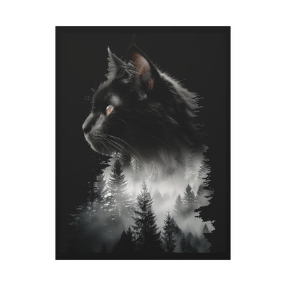 Mystical Cat Forest Canvas Print, Home Decor Art, Cat Lover Gift, Unique Wall Art, Pet Memorial - VYBE Shop