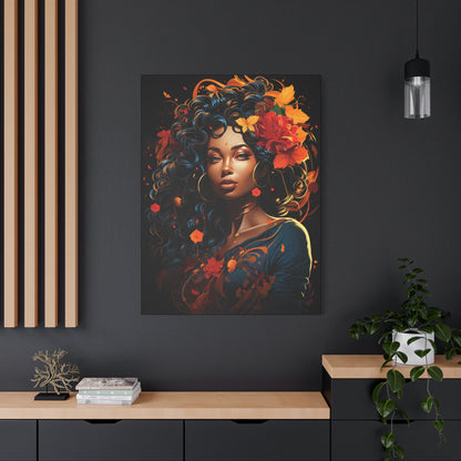 Canvas Wall Art featuring Vibrant Autumn Queen Design, Home Decor, Gift for Art Lovers, Fall Aesthetic, Boho Style - VYBE Shop