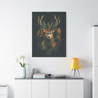 Majestic Stag Canvas Art Print, Nature Decor, Wildlife Wall Art, Rustic Home Decor, Gifts for Animal Lovers - VYBE Shop