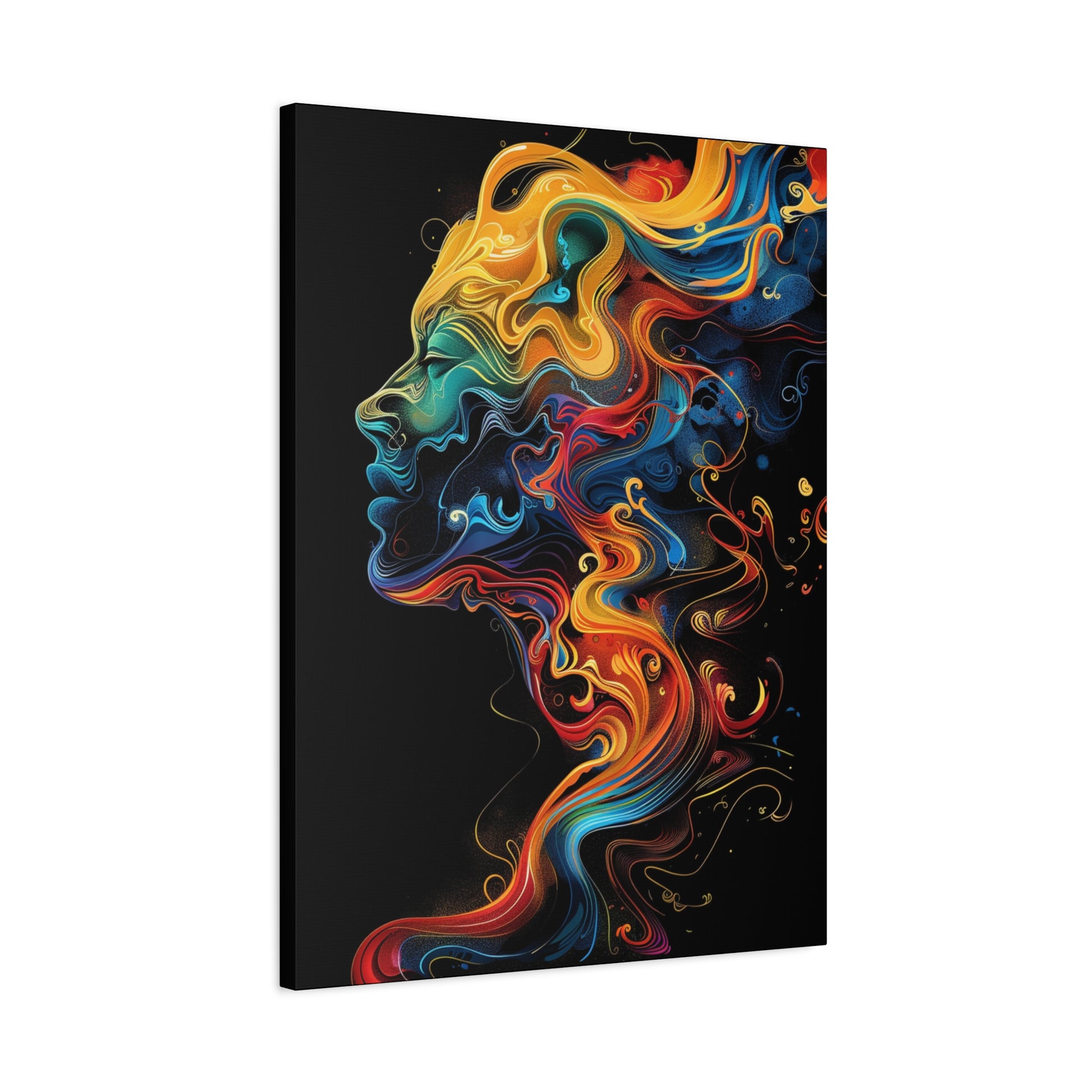 Colorful Abstract Portrait Canvas Art, Modern Wall Decor, Gift for Home, Living Room, Unique Artwork, Trending Decor - VYBE Shop