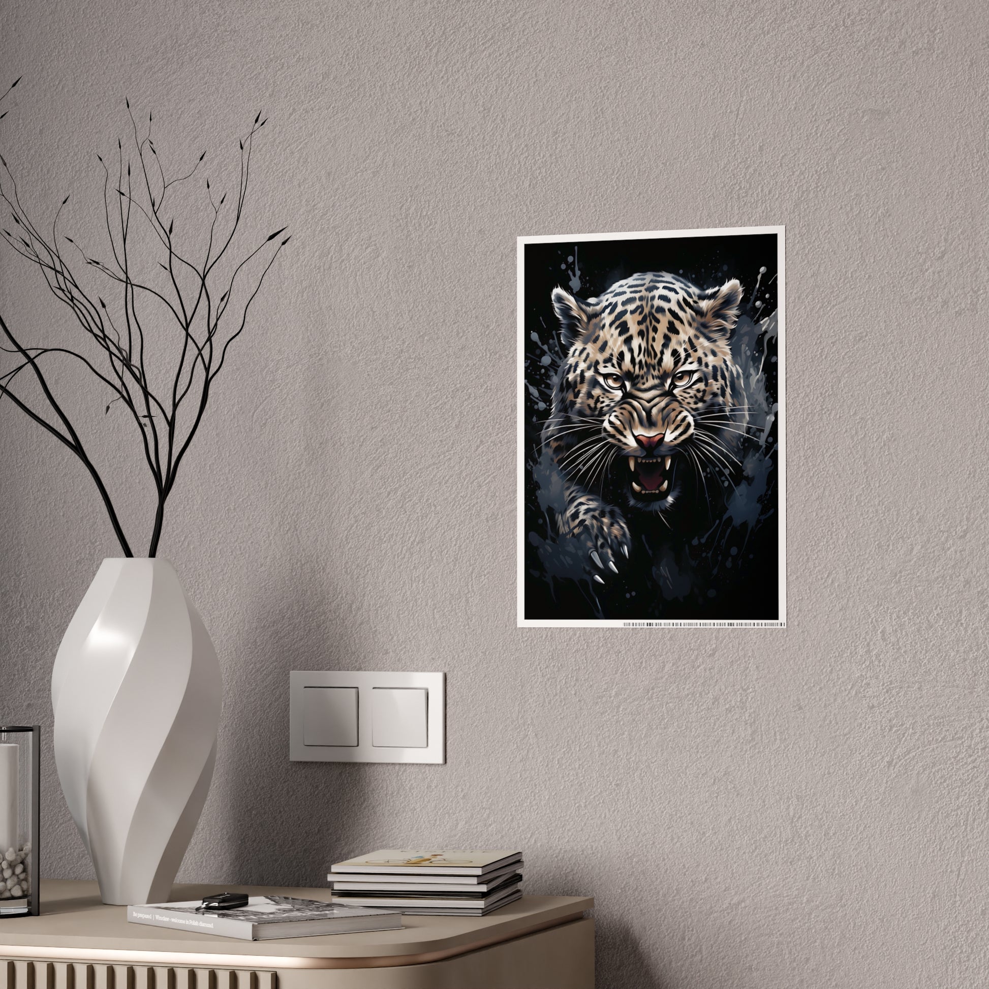 Leopard Art Print - Fierce Gloss Poster for Wild Animal Lovers, Home Decor & Office Wall Art, Perfect Gift for Nature Enthusiasts - VYBE Shop