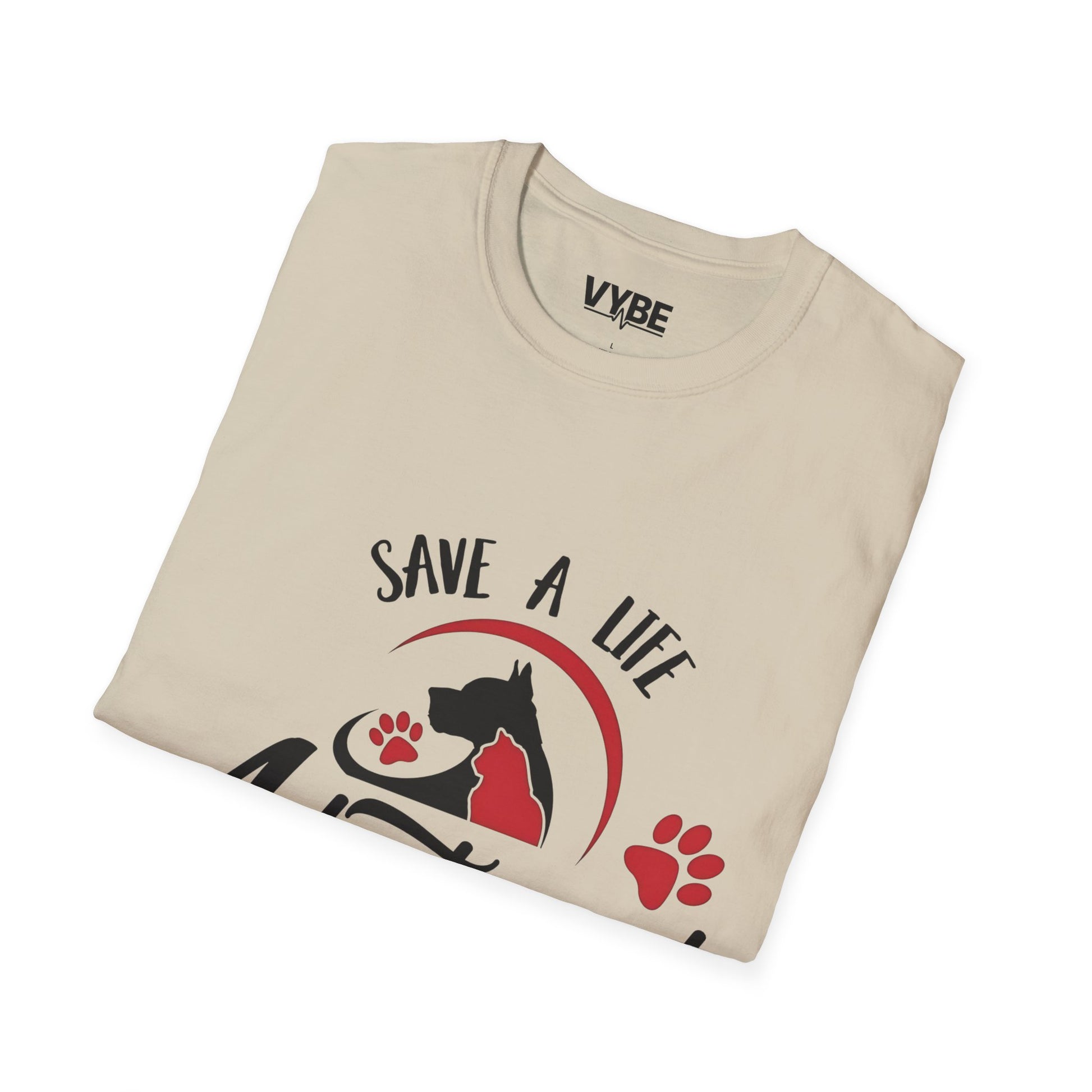 Rescue- Pet Adoption Awareness T-Shirt, Save a Life Tee, Dog Lover Shirt, Animal Rescue Apparel, Unisex Top - VYBE Shop