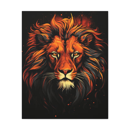 Vibrant Lion Art Canvas, Bold Wall Decor, Animal Lovers Gift, Safari Home Decor, Unique Art Piece for Any Room - VYBE Shop