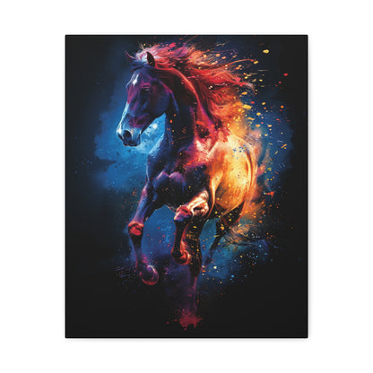 Vibrant Horse Art Canvas Print, Colorful Horse Wall Decor, Equine Artwork for Horse Lovers, Unique Gift for Animal Enthusiasts, Home Decor - VYBE Shop