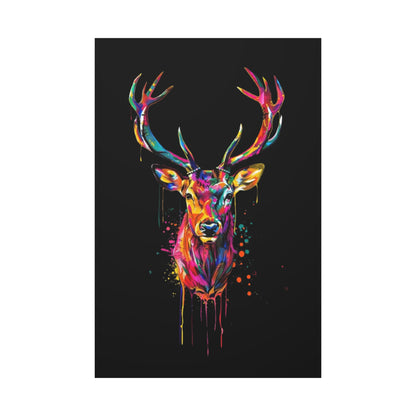Neon Deer Design Matte Canvas Framed Print - VYBE Shop