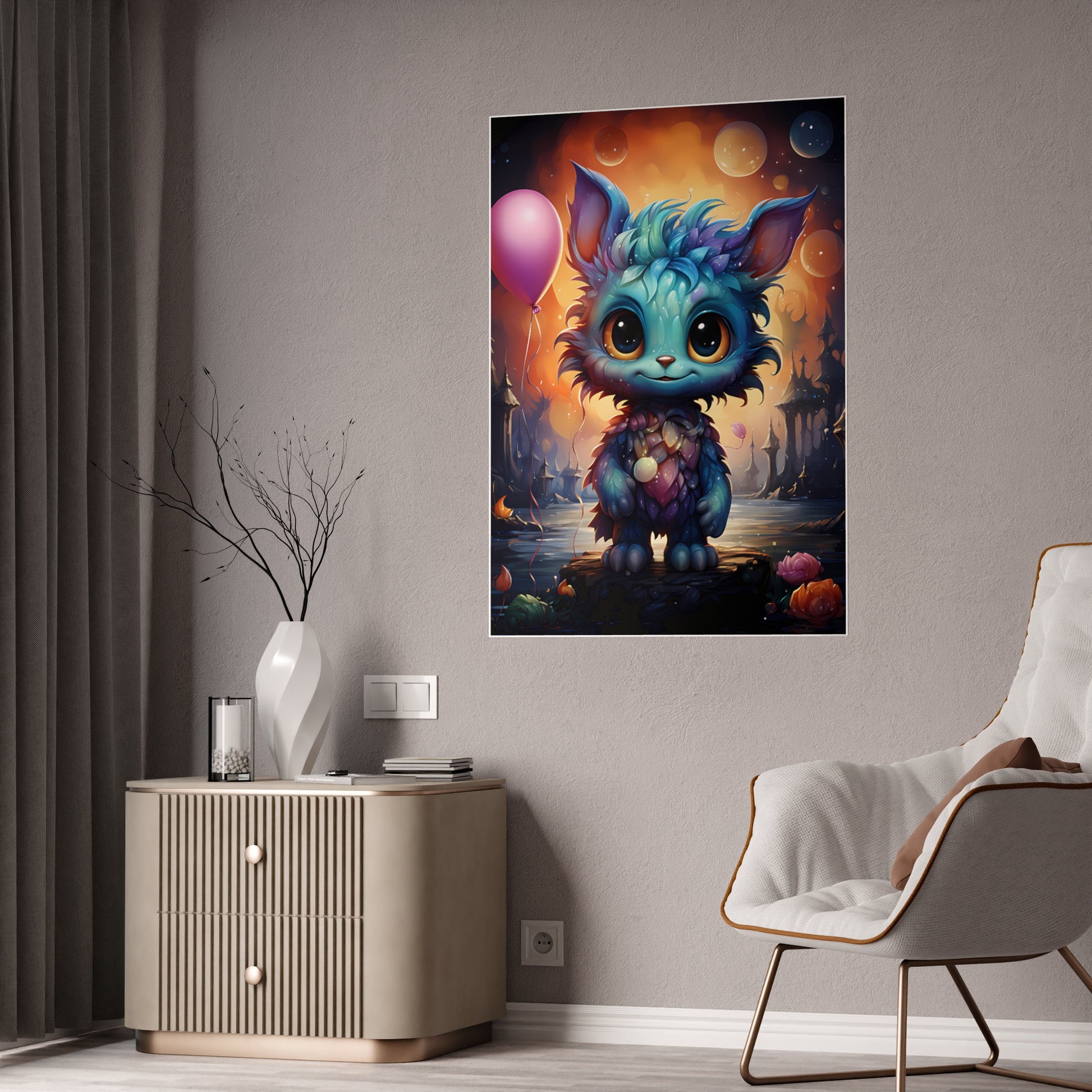 Whimsical Creature Poster, Fantasy Wall Décor, Kids Room Decor - VYBE Shop