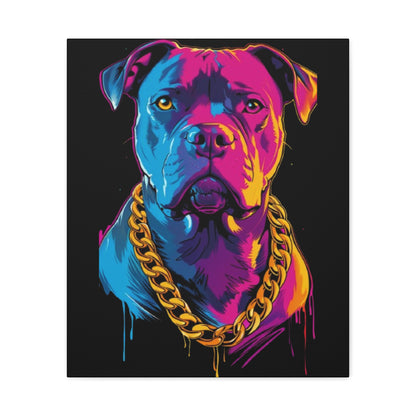 Neon Dog Portrait Canvas Art, Colorful Wall Decor for Pet Lovers, Unique Gift for Dog Owners, Home Gallery Decoration, Colorful Pet [...] - VYBE Shop