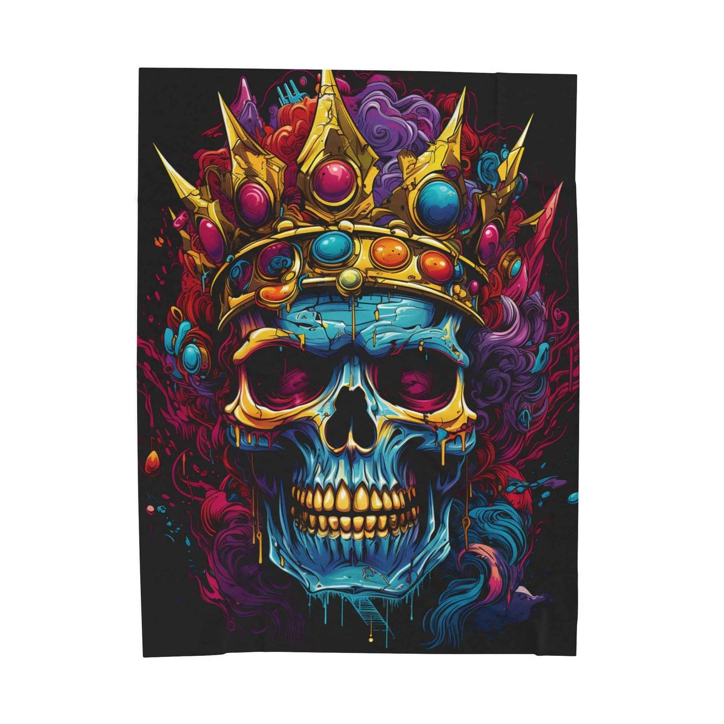 Vibrant Skull Plush Blanket