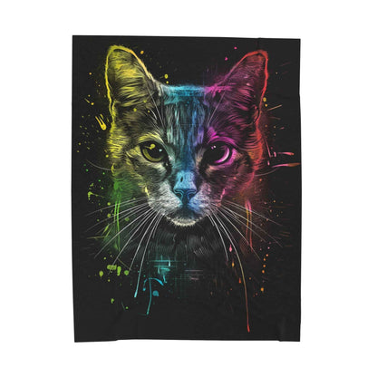 Rainbow Cat Blanket - Cozy Plush Throw for Cat Lovers