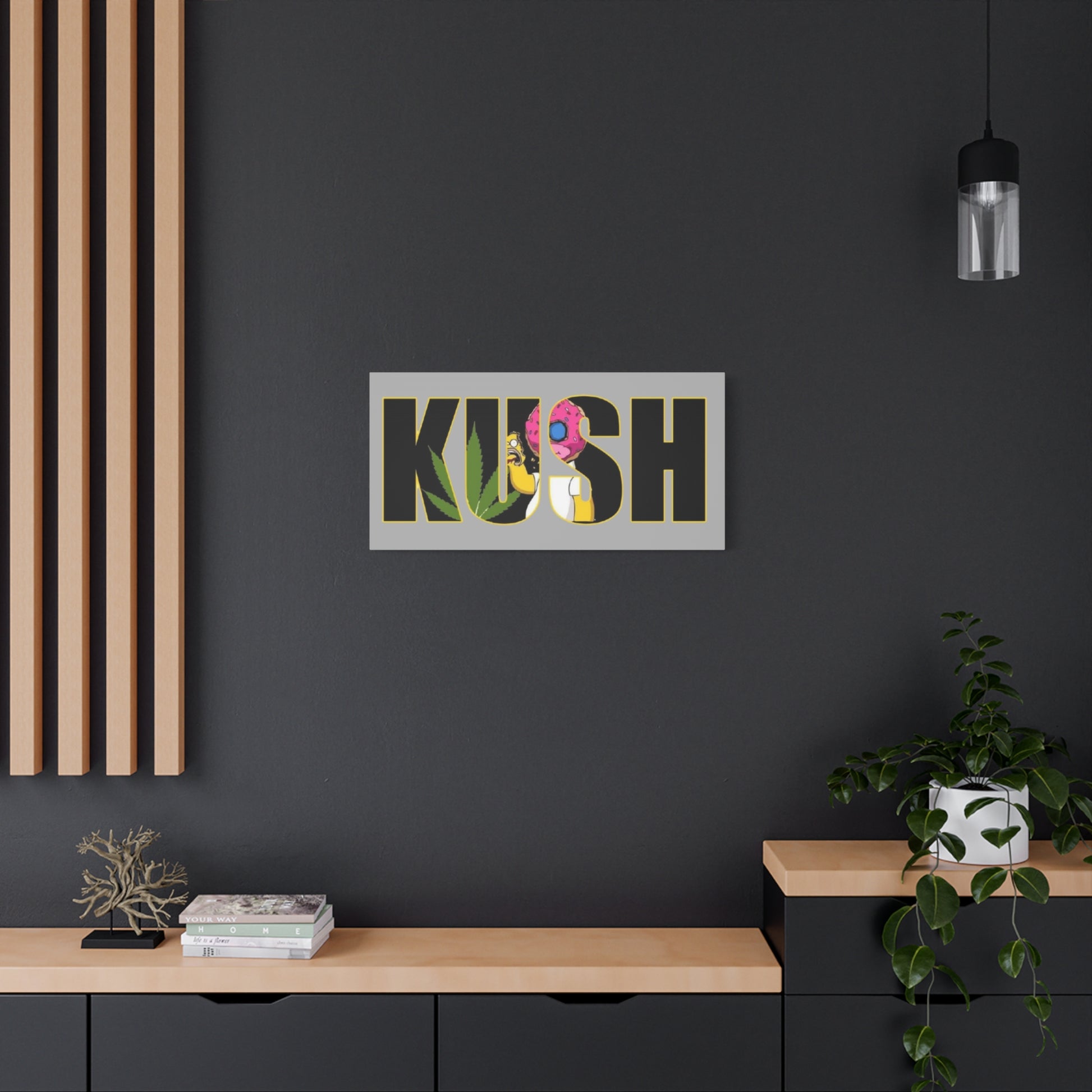 Colorful Cannabis KUSH Wall Art, Stretched Canvas Print, Unique Home Decor, Gift for Smokers, KUSH Design - VYBE Shop
