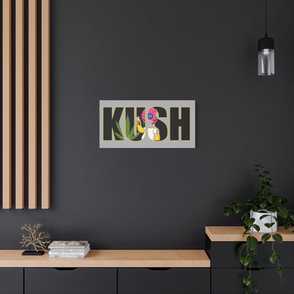 Colorful Cannabis KUSH Wall Art, Stretched Canvas Print, Unique Home Decor, Gift for Smokers, KUSH Design - VYBE Shop
