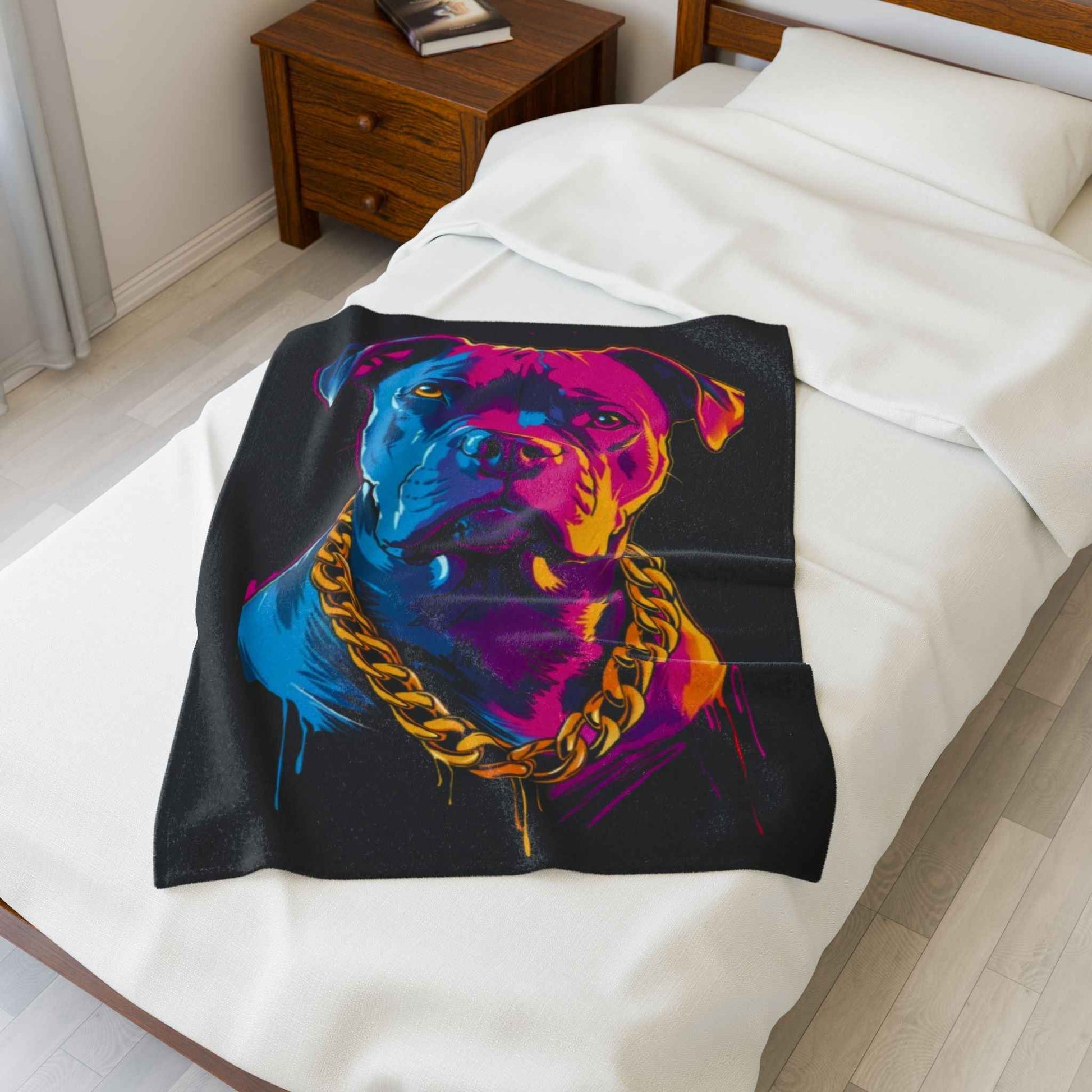 Vibrant Dog Art Blanket