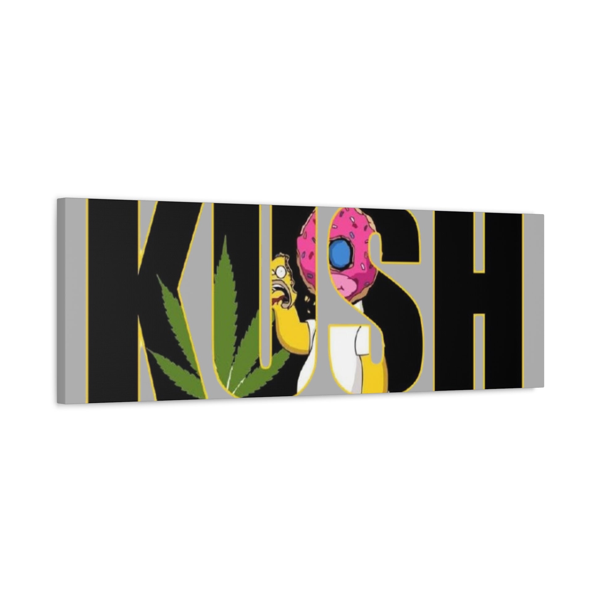 Colorful Cannabis KUSH Wall Art, Stretched Canvas Print, Unique Home Decor, Gift for Smokers, KUSH Design - VYBE Shop