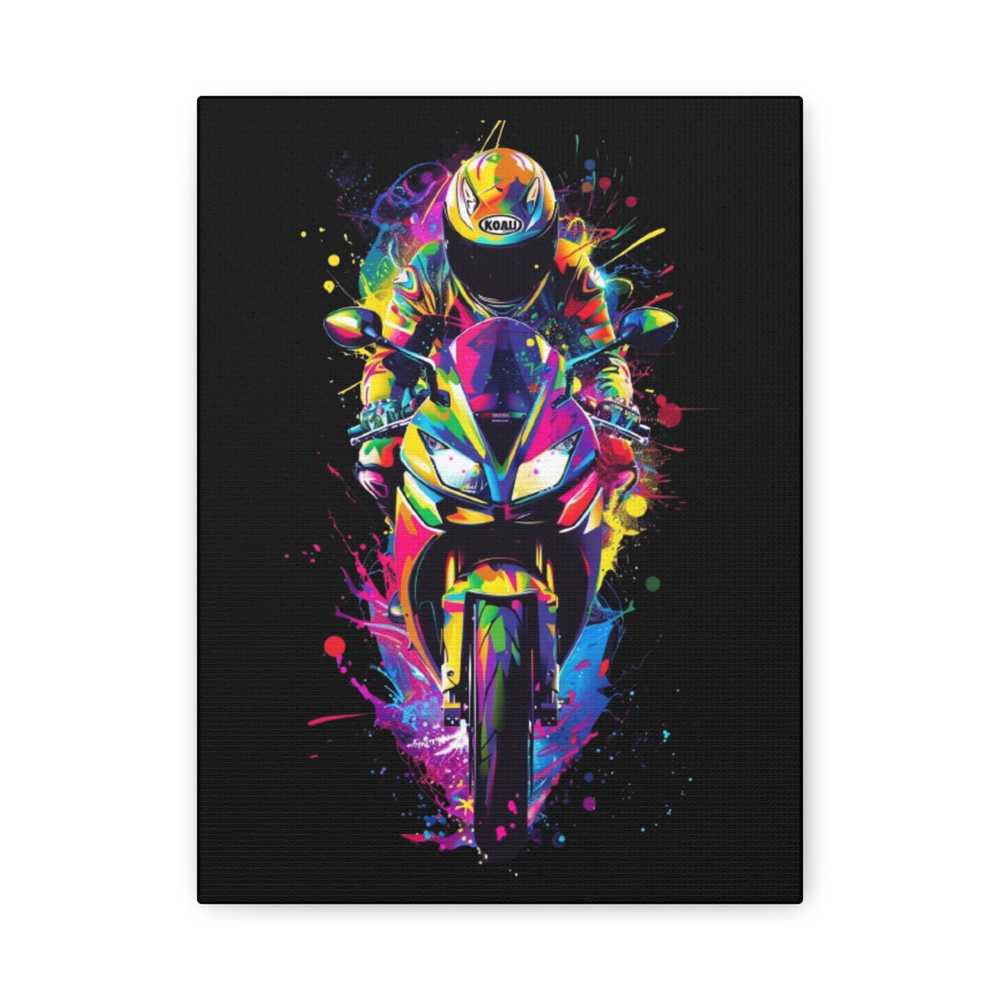 Neon Motorcycle Canvas Art, Perfect for Bikers, Home Decor, Gifts for Riders, Colorful Wall Art, Bike Lover's Gift - VYBE Shop