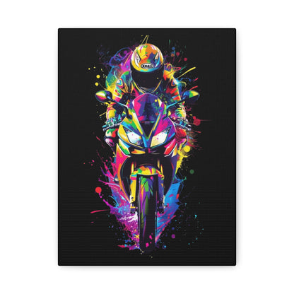 Neon Motorcycle Canvas Art, Perfect for Bikers, Home Decor, Gifts for Riders, Colorful Wall Art, Bike Lover's Gift - VYBE Shop