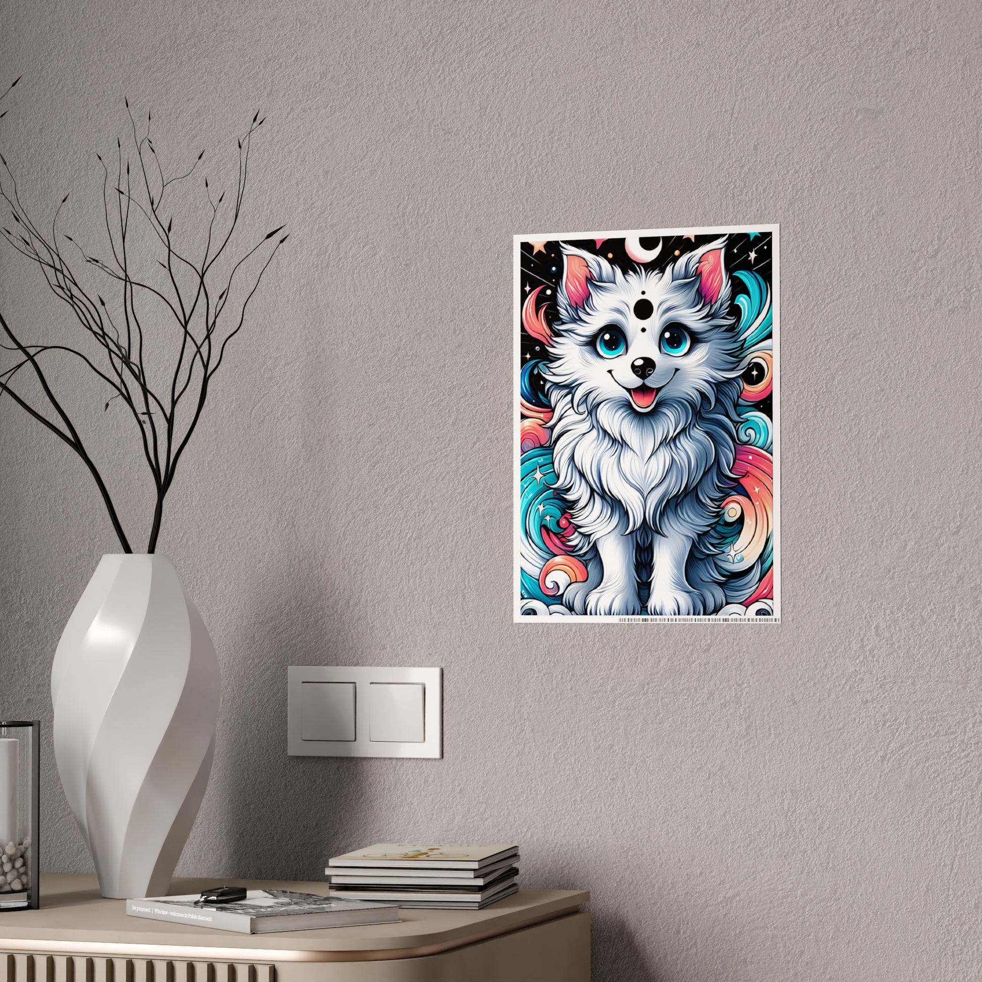 Glossy Wolf Art Poster, Colorful Animal Poster - VYBE Shop